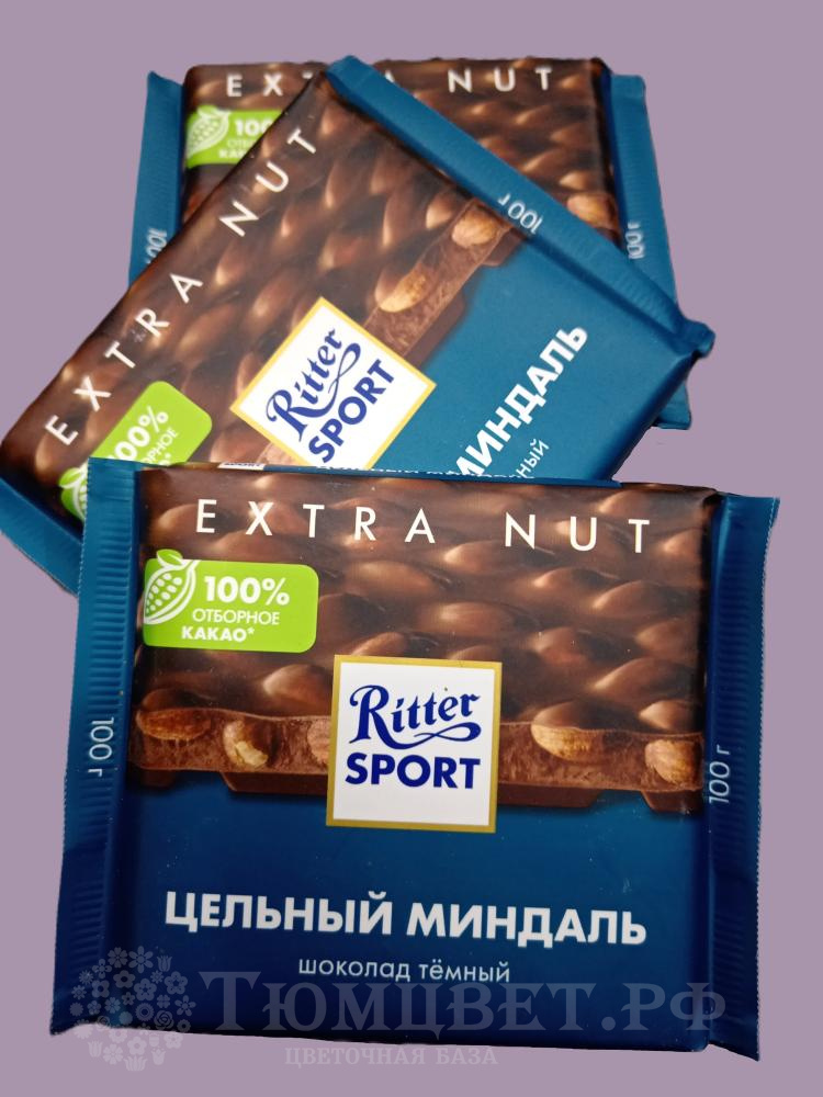 Ritter sport Цельный Миндаль Темный шоколад 100 гр