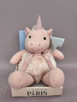 Мягкая игрушка "Единорог вязаный", розовый